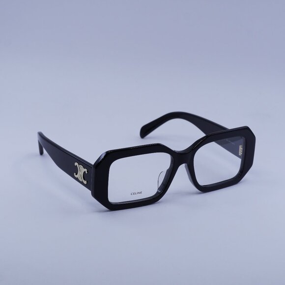 Celine CL50155F 001 Eyeglasses Shiny Black 52mm Square Frame - Picture 1 of 10